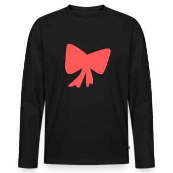 Icône rouge en boucle - T-shirt manches longues Premium bio Homme - noir - Devant - Nico (187cm)