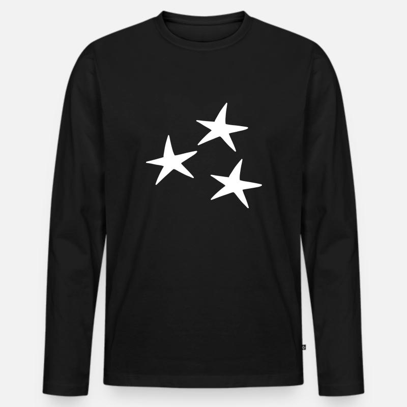 Stern muster Symbol - Männer Premium Bio Langarmshirt - Schwarz