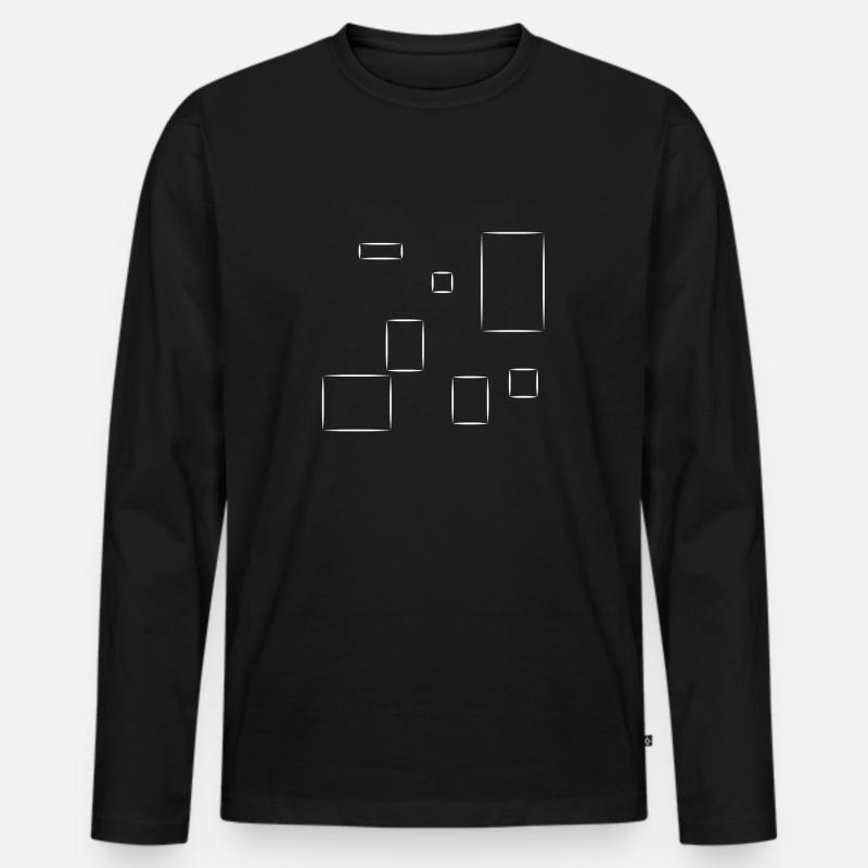 Pattern Square Square Symbols Shape - Men's Premium Organic Long Sleeve Shirt - black