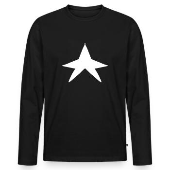 Symbole de l’étoile de forme - T-shirt manches longues Premium bio Homme - noir - Devant - Nico (187cm)