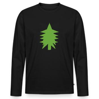 Sapin naturel - T-shirt manches longues Premium bio Homme - noir - Devant - Nico (187cm)