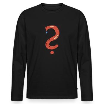 Question mark scars sad plaster - Men's Premium Organic Long Sleeve Shirt - black - Front - Nico (187cm)