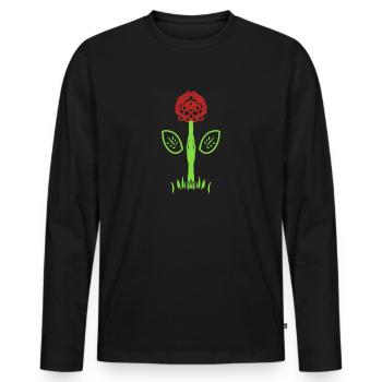 Fleur, Rose, Symbole, Forme, Plante - T-shirt manches longues Premium bio Homme - noir - Devant - Nico (187cm)