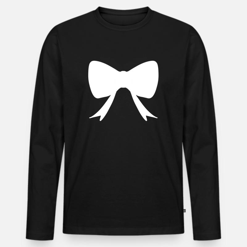 schleife form symbol - Männer Premium Bio Langarmshirt - Schwarz