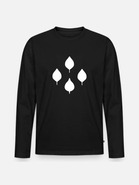 four leaves natural - Men's Premium Organic Long Sleeve Shirt - black