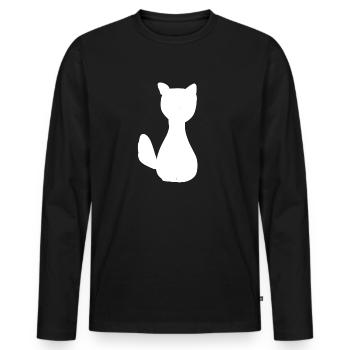 Symbole animal chien animaux animaux de compagnie - T-shirt manches longues Premium bio Homme - noir - Devant - Nico (187cm)