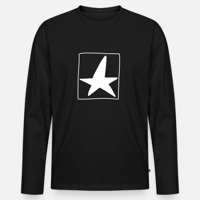 stern quadrat symbol form - Männer Premium Bio Langarmshirt - Schwarz