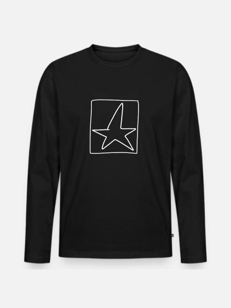 Star Square Icon - Men's Premium Organic Long Sleeve Shirt - black