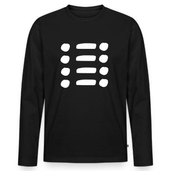 Ligne, points, point, forme, symbole - T-shirt manches longues Premium bio Homme - noir - Devant - Nico (187cm)