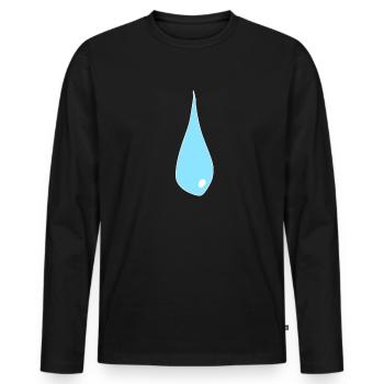 tear water sad - Men's Premium Organic Long Sleeve Shirt - black - Front - Nico (187cm)