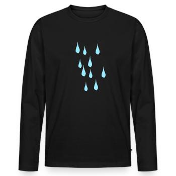Tear Water Rain Tears Weather Blue - Men's Premium Organic Long Sleeve Shirt - black - Front - Nico (187cm)