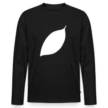 Feuille Symbole Forme Nature - T-shirt manches longues Premium bio Homme - noir - Devant - Nico (187cm)