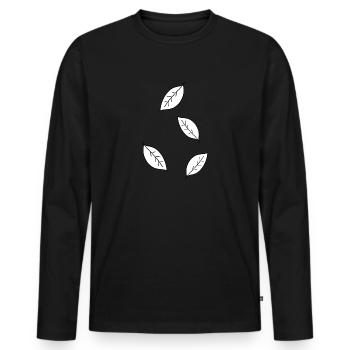 vier Blätter blatt symbol - Männer Premium Bio Langarmshirt - Schwarz - Vorne - Nico (187cm)