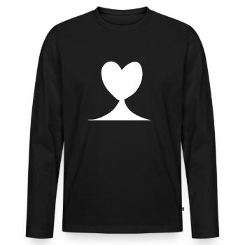 Forme du symbole d’amour en forme de cœur - T-shirt manches longues Premium bio Homme - noir - Devant - Nico (187cm)