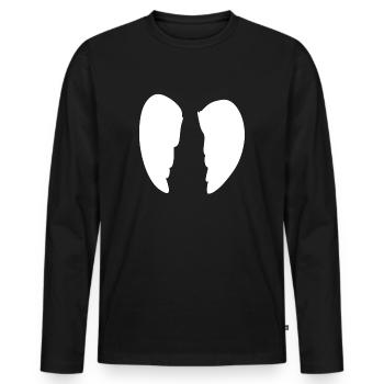Ailes Ange Symbole Forme - T-shirt manches longues Premium bio Homme - noir - Devant - Nico (187cm)