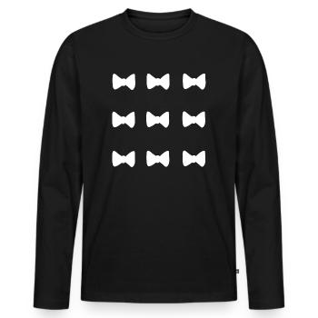 Icône de boucle de boucles de motif - T-shirt manches longues Premium bio Homme - noir - Devant - Nico (187cm)