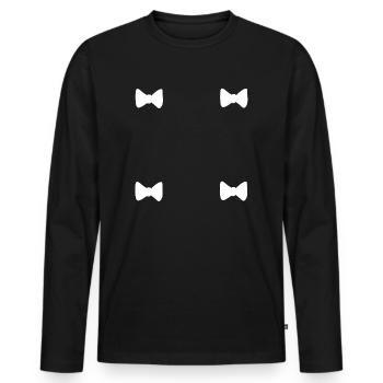 Icône de boucle à quatre boucles - T-shirt manches longues Premium bio Homme - noir - Devant - Nico (187cm)