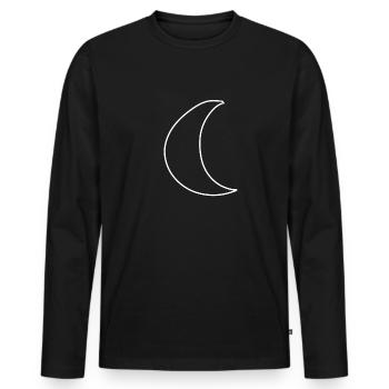 Forme du symbole de la lune - T-shirt manches longues Premium bio Homme - noir - Devant - Nico (187cm)