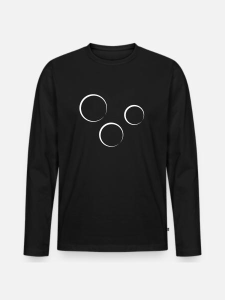 Three Circles Circle Shape Icon - Men's Premium Organic Long Sleeve Shirt - black