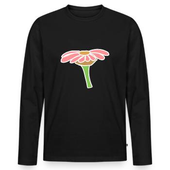 Page d’icône de fleur plante rose - T-shirt manches longues Premium bio Homme - noir - Devant - Nico (187cm)