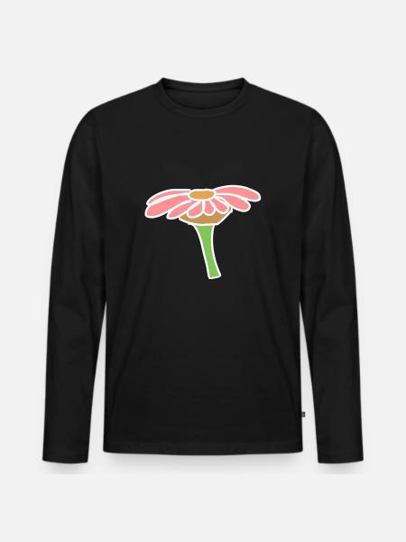 Flower icon page pink plant - Men's Premium Organic Long Sleeve Shirt - black