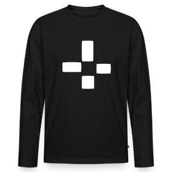 viereck muster vier formen form - Männer Premium Bio Langarmshirt - Schwarz - Vorne - Nico (187cm)