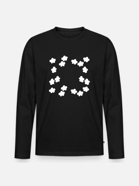 Flowers Blossom Plant Frame Shape - Men's Premium Organic Long Sleeve Shirt - black