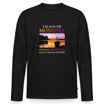 Mondsee Été - T-shirt manches longues Premium bio Homme - noir - Devant - Nico (187cm)