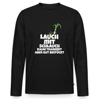 Lauch mit Schlauch Party Pumpen Fitness - Männer Premium Bio Langarmshirt - Schwarz - Vorne - Nico (187cm)