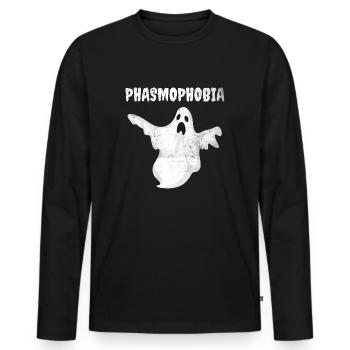 Heure de sorcellerie de la phasmophobie Halloween effrayant - T-shirt manches longues Premium bio Homme - noir - Devant - Nico (187cm)