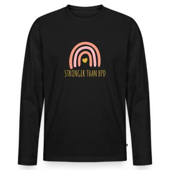 BPD Borderline Personality Disorder Geschenke - Männer Premium Bio Langarmshirt - Schwarz - Vorne - Nico (187cm)