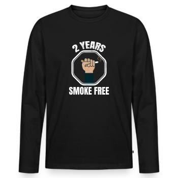 2 years smoke free | Smoking Heard ex-smokers - Men's Premium Organic Long Sleeve Shirt - black - Front - Nico (187cm)