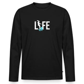 Water Skiing Is Life | Water Skiing Gifts - Men's Premium Organic Long Sleeve Shirt - black - Front - Nico (187cm)