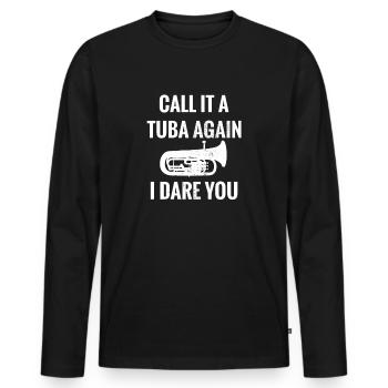 Euphonium gift | Euphonium player instrument - Men's Premium Organic Long Sleeve Shirt - black - Front - Nico (187cm)