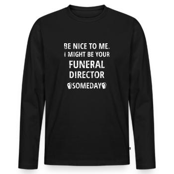 Undertaker gift | Undertaker - Men's Premium Organic Long Sleeve Shirt - black - Front - Nico (187cm)