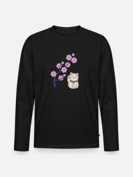 Sakura tree Japanese cherry blossom tree Japan - Men's Premium Organic Long Sleeve Shirt - black