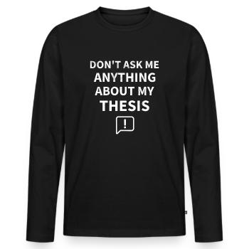 Thèse de doctorat | Doctorant - T-shirt manches longues Premium bio Homme - noir - Devant - Nico (187cm)