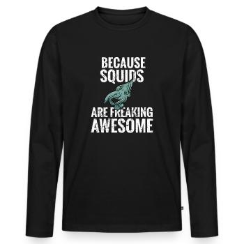 Squid gift squid lover Calamari - Men's Premium Organic Long Sleeve Shirt - black - Front - Nico (187cm)