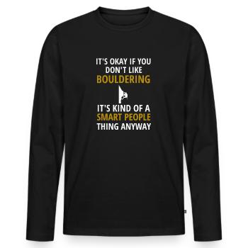 Bouldern Boulderer Hall d’escalade - T-shirt manches longues Premium bio Homme - noir - Devant - Nico (187cm)