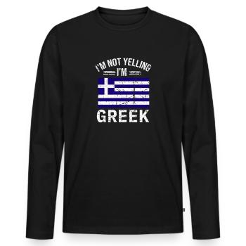 Cadeaux Pour Grecs Hellas Grèce Grec - T-shirt manches longues Premium bio Homme - noir - Devant - Nico (187cm)