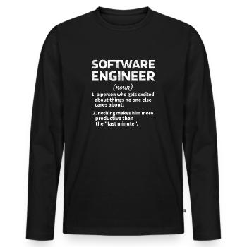 Software Engineer Software Engineer Technician - Men's Premium Organic Long Sleeve Shirt - black - Front - Nico (187cm)