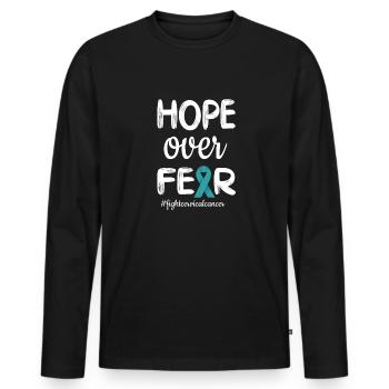 Cervical cancer fighter cancer awareness - Men's Premium Organic Long Sleeve Shirt - black - Front - Nico (187cm)