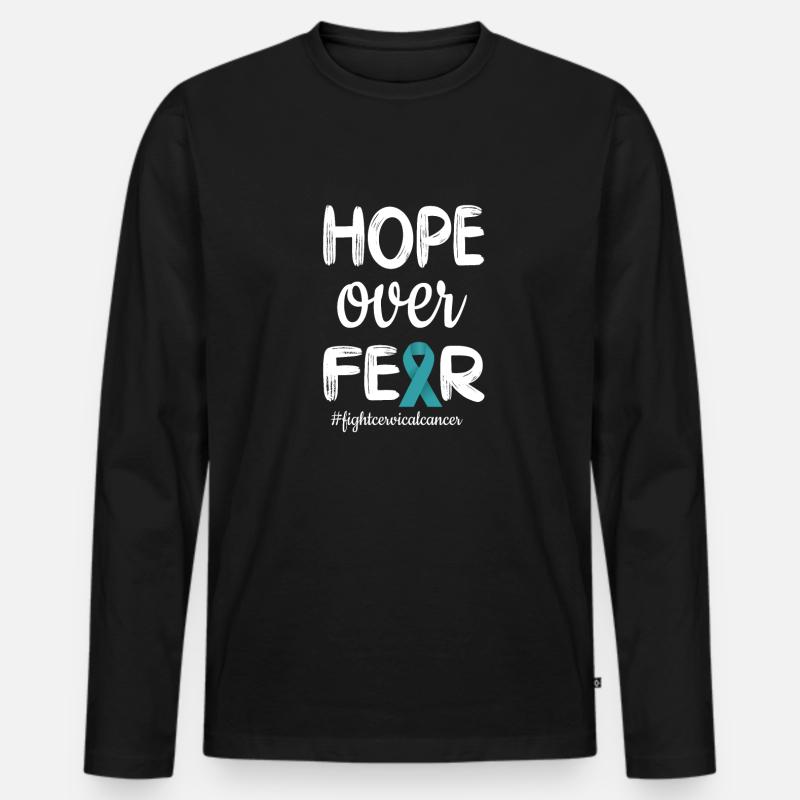 Gebärmutterhalskrebs Kämpferin Krebs Bewusstsein - Männer Premium Bio Langarmshirt - Schwarz