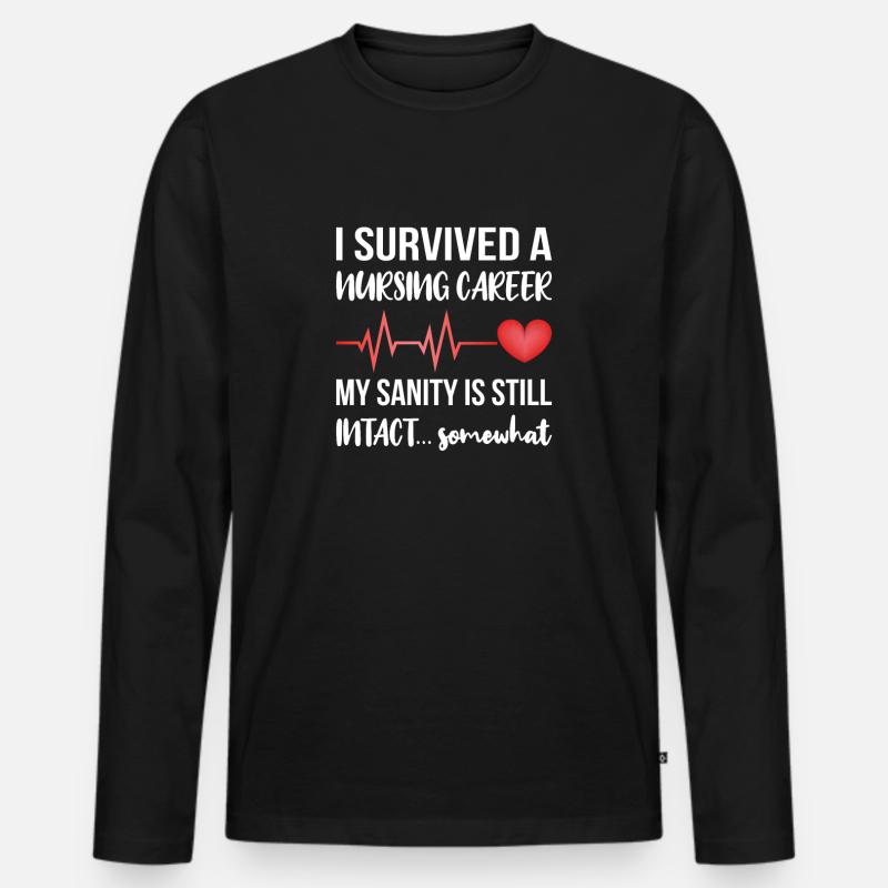 Krankenschwester Ruhestandsgeschenk Pensionierung - Männer Premium Bio Langarmshirt - Schwarz
