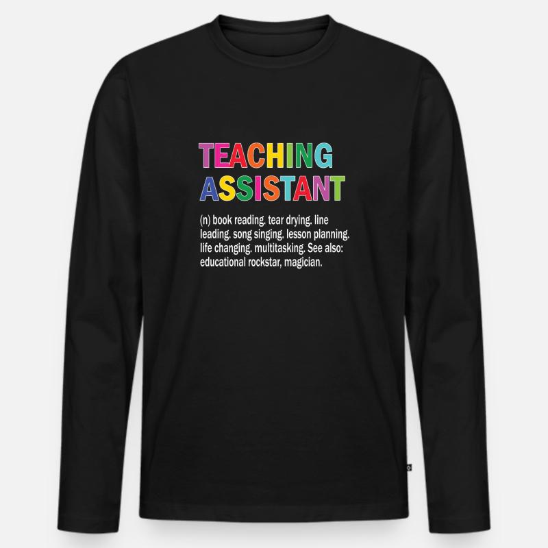 Lehrassistent Hilfslehrer Pädagogischer Assistent - Männer Premium Bio Langarmshirt - Schwarz