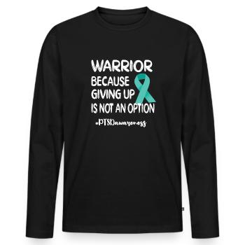 PTSD fighter | Post-traumatic stress disorder - Men's Premium Organic Long Sleeve Shirt - black - Front - Nico (187cm)