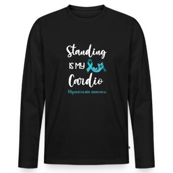 Dys autonomie cadeau POTS Riley Day Syndrome - T-shirt manches longues Premium bio Homme - noir - Devant - Nico (187cm)