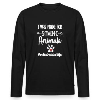 Veterinarian Veterinarian Veterinarian Veterinarian Physician - Men's Premium Organic Long Sleeve Shirt - black - Front - Nico (187cm)