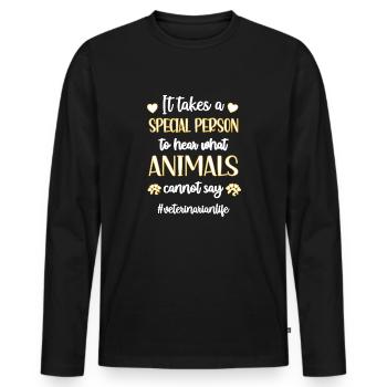 Veterinarian Veterinarian Veterinarian Veterinarian Physician - Men's Premium Organic Long Sleeve Shirt - black - Front - Nico (187cm)