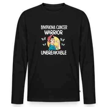Lymphome combattante Hodgkin-lymphome Cancer des glandes lymphatiques - T-shirt manches longues Premium bio Homme - noir - Devant - Nico (187cm)